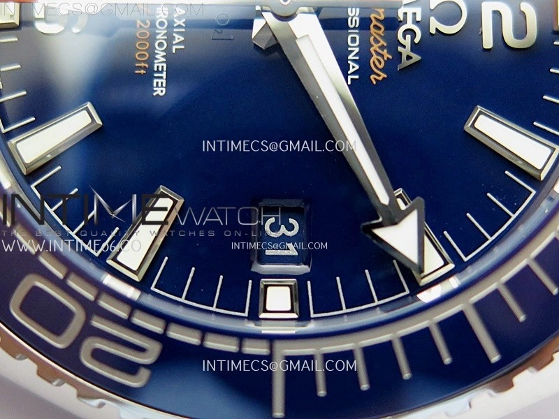Planet Ocean 43.5mm Blue Ceramic Bezel SS SCF 1:1 Best Edition Blue Dial on SS Bracelet A8900